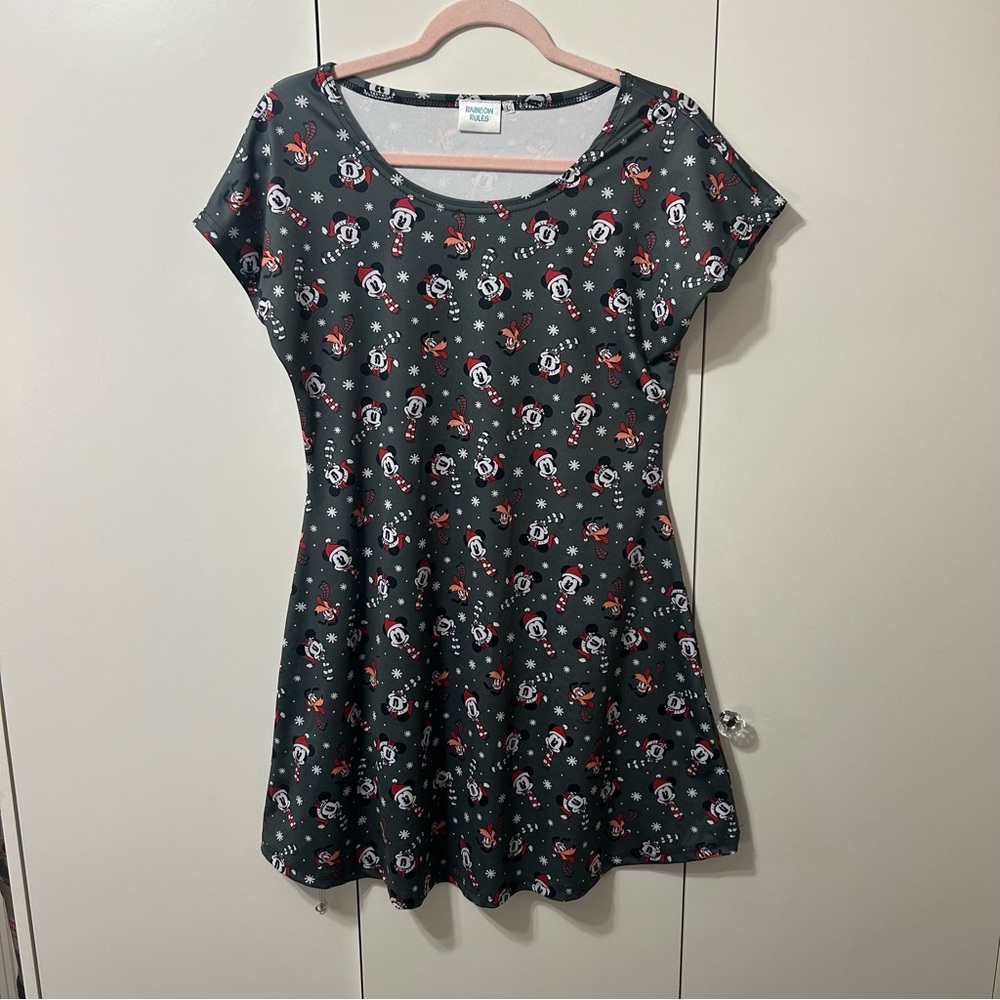 Disney Black Dress with Mickey Mouse Print